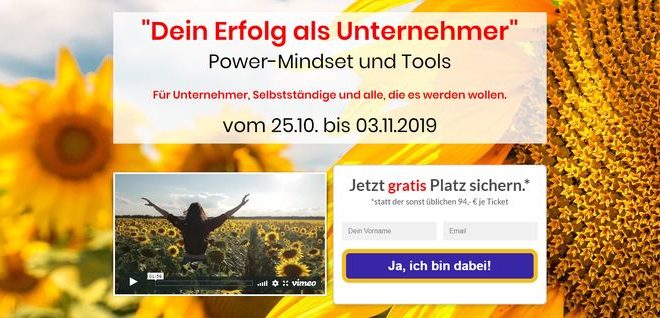 Dein Erfolg als Unternehmer Power-Mindset Online Kongress für Unternehmer und Selbstständige