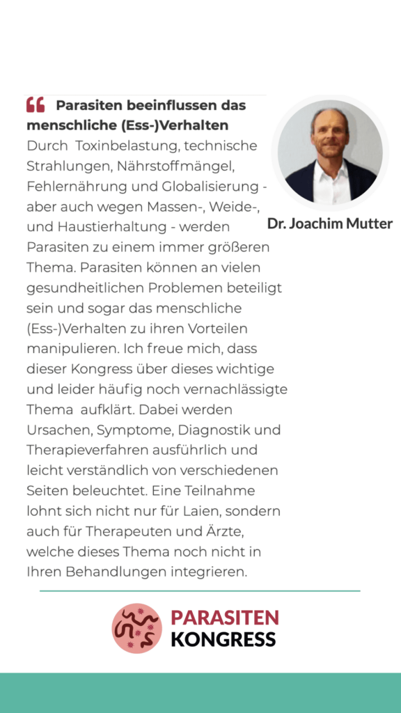 Expertenmeinung von Dr. Joachim Mutter zu Parasiten