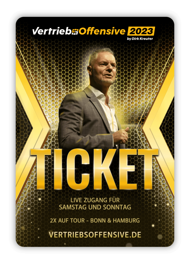 Vertriebsoffensive 2023 Ticket Live Seminar mit Dirk Kreuter