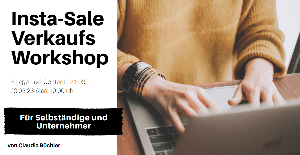 Insta-Sale Workshop Claudia Büchler 2023