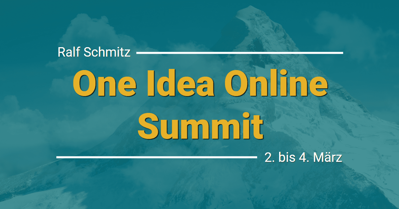 One Idea Online Summit 2024 Ralf Schmitz