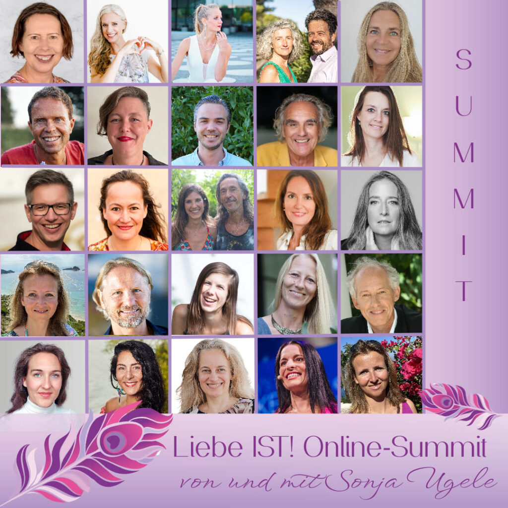 Liebe ist online summit speaker Sonja Ugele, Frank Fiess, Jennifer Ried, Yella Cremer, Nicole Tanja Lorenz-Gruben, Andrea Hiltbrunner, Amelie Hüneke, Jürgen Woldt, Amira Gorski, Marcus Horndt & Juliane Wilde, Anna Nguyen, Sylvia Vera Baschwitz, Petra Zühlke, Christine Schlonski, Gabriela Wetter, Eva Maidhof, Timo Janisch, Ursina und Walter B. Probst, Monika Ernst, Sandra Weber, Jan Riepenhusen, Steffen Lohrer, Lucia Peters, Matthias Langwasser