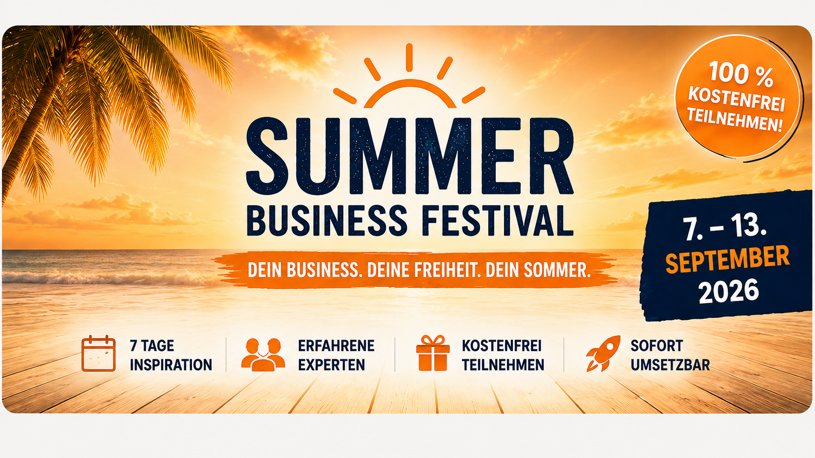 Summer Business Festival 2026 – kostenloses Online-Event vom 7. bis 13. September 2026