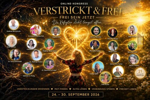 Verstrickt & frei – Frei Sein Jetzt Online-Kongress 2026 vom 24. bis 30. September mit 21 bewegenden Begegnungen