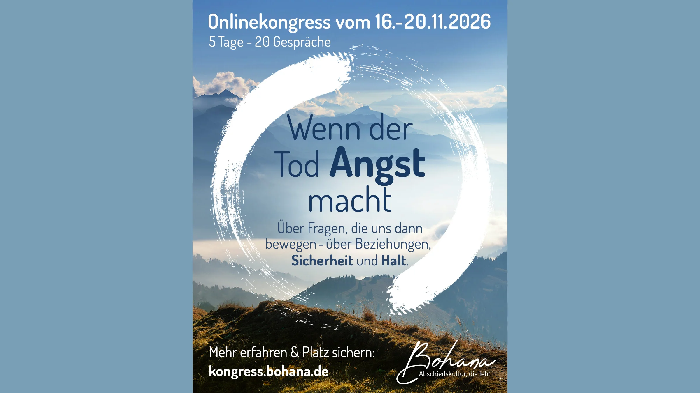 Bohana-Onlinekongress Wenn der Tod Angst macht vom 16. bis 20. November 2026